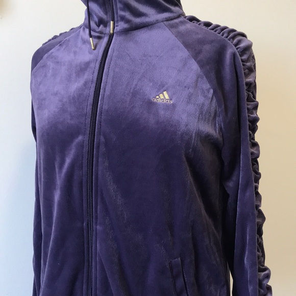 purple and gold adidas tracksuit